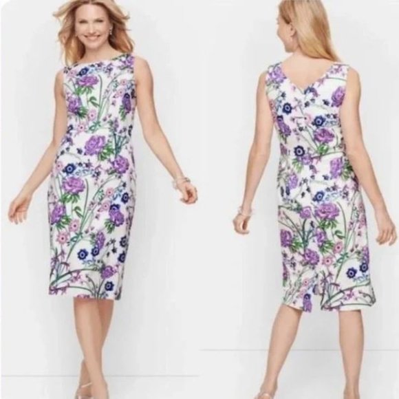 Talbots Dresses & Skirts - Talbots Floral Sleeveless Knee Length Shift  Dress Size 4 Petite